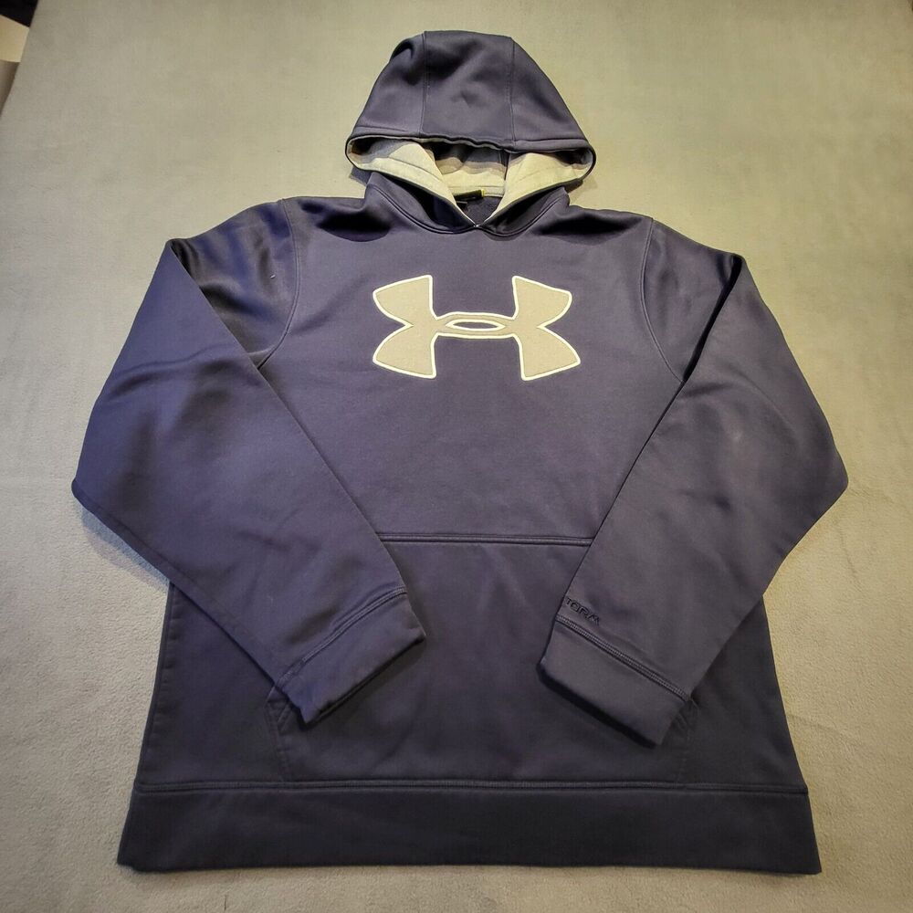 Under Armor Storm Hoodie Mens M Blue Pullover Sweatshirt